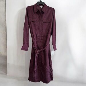 Elegant Burgundy Shirt Dress
